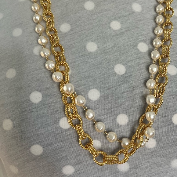 NEW Lenox Gold Chain and Pearl Necklace - Picture 3 of 7